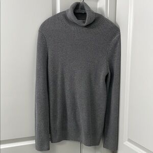 H&M Gray Turtleneck Sweater Ribbed Knit Classic S